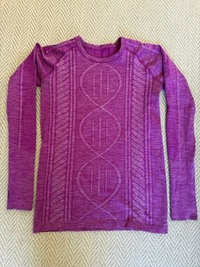 Lululemon Purple Long-Sleeve Textured workout Top